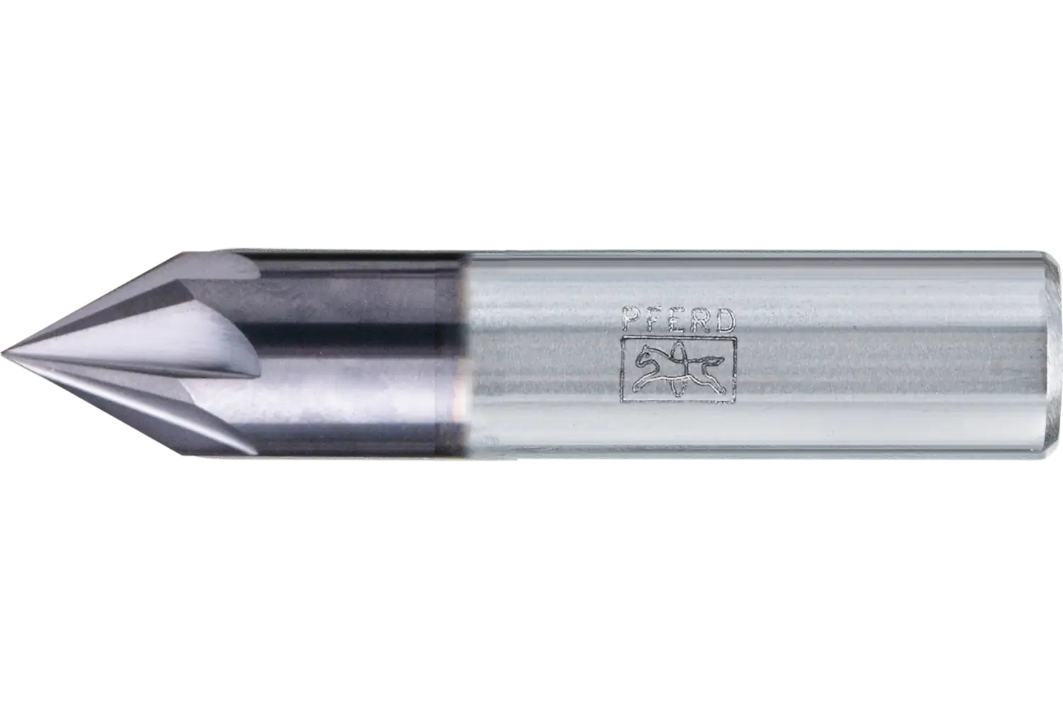 Picture of Pferd Deburring End Mill, 6 flutes, 60° 1/2" Dia, 7/16" APMX, 3-1/2" OAL, cylindrical shank
